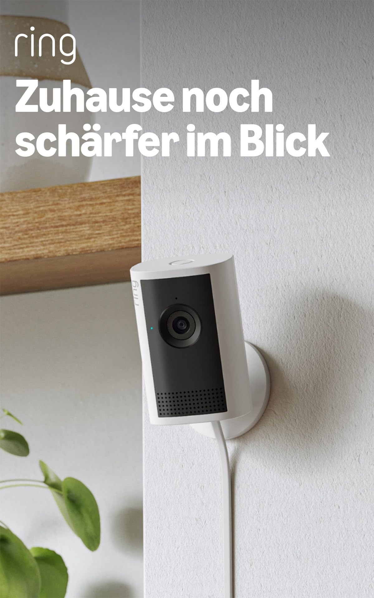 Ring Innenkamera Plus (Indoor Camera Plus, neueste Generation) | Sicherheitskamera mit Netzstecker | Retinal 2K, 4x-Zoom, manuelle Objektivabdeckung | 30 Tage Gratiszeitraum für Ring-Abonnement Weiß 1 Kamera Angebot bei HelloDeals