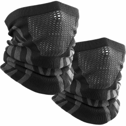 WTACTFUL Winter-Halswärmer, Gamasche, winddicht, Gesichtsmaske, Sturmhaube, Bandana für Ski, Snowboard 2 Stück – Schwarz + Schwarz Angebot bei HelloDeals