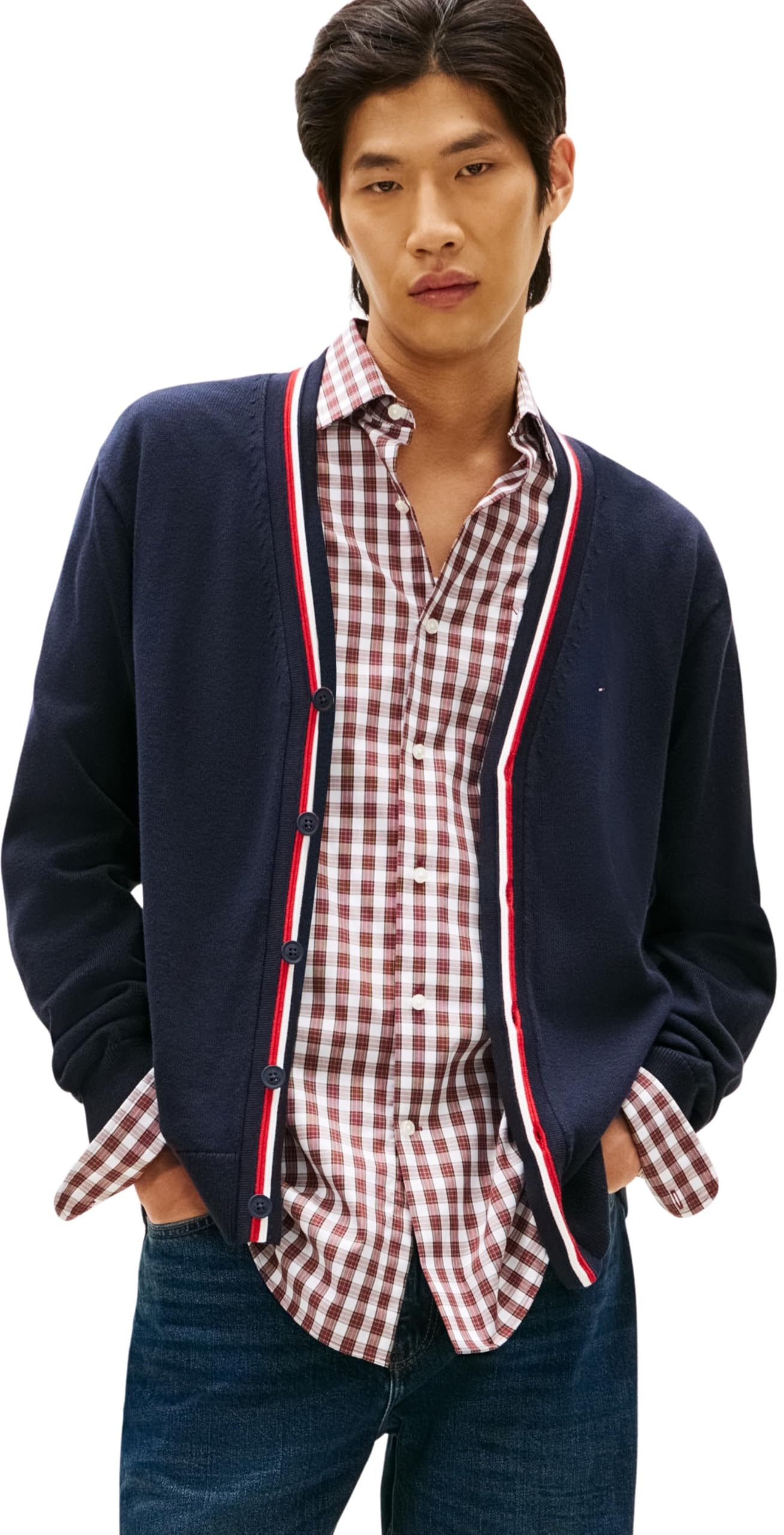 Tommy Hilfiger Herren RWB Cardigan Mw0mw41544 Strickjacke M Blue (Desert Sky) Angebot bei HelloDeals