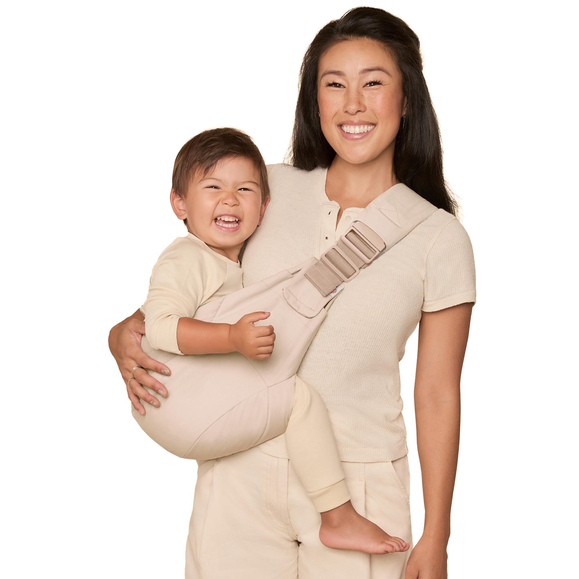 Ergobaby Upsie Sling Babyhüfttrage, Ergonomische Hüfttrage für Babys und Kleinkinder ab 6 Monaten (7,7-20,4 kg), spontanes Wechseln zwischen Laufen und Getragenwerden, Natural Beige Angebot bei HelloDeals