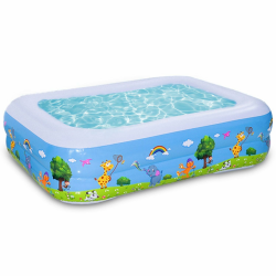 Intex Aufblasbarer Pool, 105x75 cm, 3 Ringe, Tragbare Badewanne,Aufblasbares Planschbecken,Schwimmbecken Wildtiere-105*75*30cm Angebot bei HelloDeals