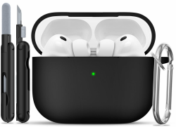 für AirPods Pro 3 Hülle (2025), Silikon Stoßfeste Schutzhülle mit Clean Kit & Keychain, Support Wireless Charging - für AirPods Pro 3 (2025), A3-Black für AirPods Pro 3 (2025) A3-Black Angebot bei HelloDeals