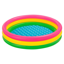 Intex 57412NP - Aufblasbarer Pool Sunset Glow, DREI Ringe, Vinyl, Mehrfarbig, 114x25 cm Single Angebot bei HelloDeals