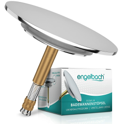 Engelbach® Badewannenstöpsel mit Universaler Passform - Stöpsel Badewanne Rostfrei - integrierte Doppel Dichtung - Wannenstöpsel in Chrom Angebot bei HelloDeals