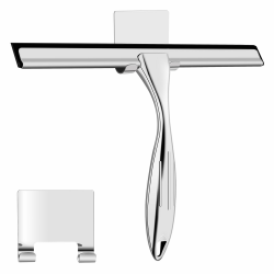 Duschabzieher, Abzieher Dusche Edelstahl 10″, Streifenfreier Fensterabzieher für Dusche mit Halterung, Fensterwischer für Badezimmer Fenster Spiegel Autoglas, wlich-de-2431201 Silber Angebot bei HelloDeals