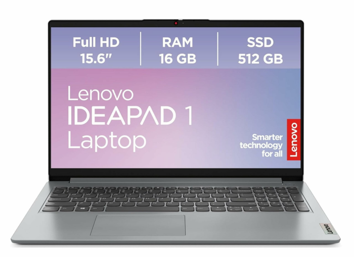 Lenovo IdeaPad 1 Laptop | 15.6" Full HD Display | AMD Ryzen 5 7520U | AMD Radeon Grafik | 16GB RAM | 512GB SSD | Win11 | QWERTZ | Cloud Grau | 3 Monate Premium Care Angebot bei HelloDeals