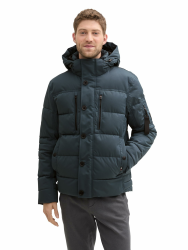 TOM TAILOR Herren 1041323 Pufferjacke mit abnehmbarer Kapuze XXL 27604 - Stormy Blue Angebot bei HelloDeals
