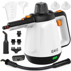 Dampfreiniger Handgerät, 110℃ Steam Cleaner zur effizienten Reinigung, vielseitiger Dampfreiniger für Alles mit 10 Aufsätzen & 5m Netzkabel, Handdampfreiniger für Sofas, Teppiche, Fugen, Fettspuren,WT Weiß Angebot bei HelloDeals