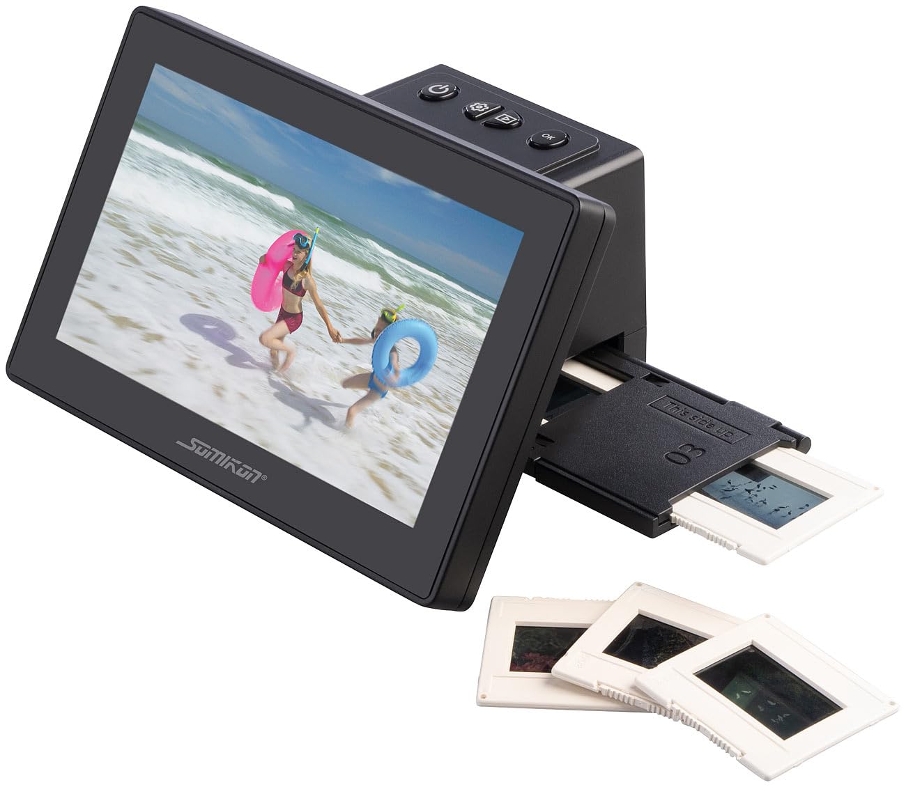 Somikon Diascanner: Stand-Alone-Dia- & Negativscanner, 17,8 cm/7"-IPS-Display, 25 MP, HDMI (Diabetrachter, Dia Digitalisierer, digitalisieren) Angebot bei HelloDeals