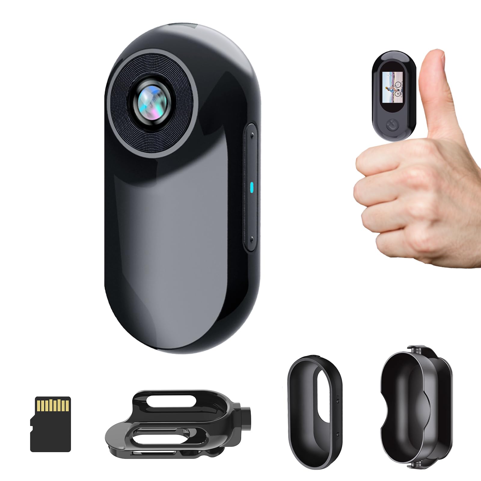 1080P HD Mini Action Cam,Integrierte 32GB Speicherkarte Bodycam Körperkamera Mini,Daumengröße Helmkamera Motorrad,Für Arbeit,Reise, Radfahren(Schwarz) Angebot bei HelloDeals
