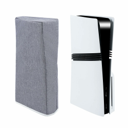 Mcbazel PS5 Pro Staubschutzhülle, PS5 Pro Vertikale Schutzhülle aus kationischem Polyesterstoff mit Aussparung für Playstation 5 Pro Disc & Digital Konsole - Grau Grey Angebot bei HelloDeals