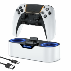 NEWDERY PS5 Controller Ladestation, Schnellladestation für PlayStation 5 Controller, Einzel Controller Ladeständer als Ersatz für PS5 Controller und PS5 Pro Controller Weiß Angebot bei HelloDeals