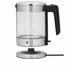 WMF Küchenminis Wasserkocher Glas 1 Liter, kabelloser Wasserkocher klein, Wasserstandanzeige, Kalk-Wasserfilter, Kochstoppautomatik, 1900 Watt, Angebot bei HelloDeals