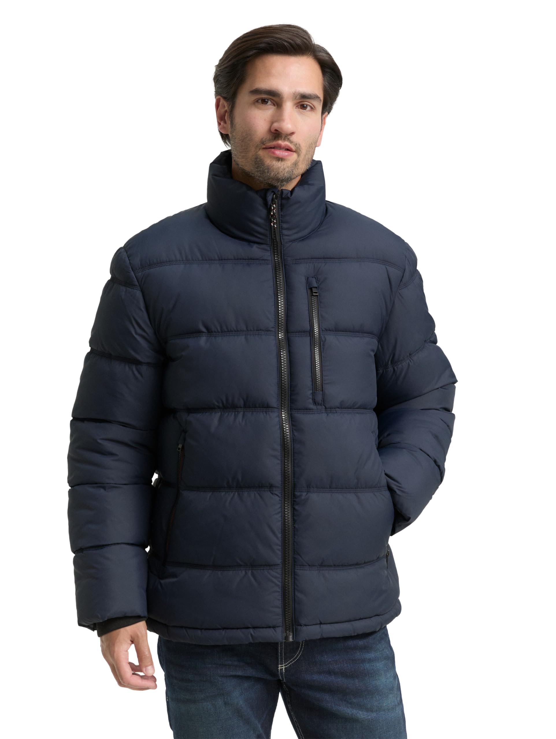Tom Tailor Herren Puffer-Jacke aus wasserabweisendem Material 10668 - Sky Captain Blue M Angebot bei HelloDeals