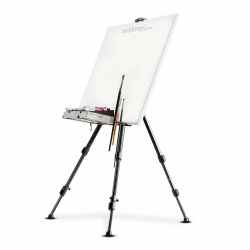 Walimex pro Staffelei L 50-165 cm, Leinwandstaffelei aus Aluminium inkl. Transporttasche, Feldstaffelei für Leinwand bis 122 cm, Leinwandstativ mit Ablage groß Single Angebot bei HelloDeals