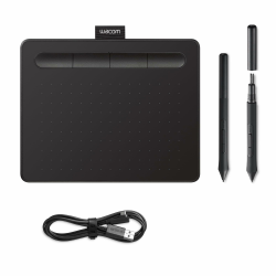 Wacom Intuos Small Zeichentablett - Tablet zum Zeichnen & zur Fotobearbeitung mit druckempfindlichem Stift schwarz - Ideal für Home-Office & E-Learning Schwarz Small Kabel Tablett Angebot bei HelloDeals