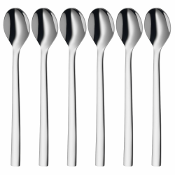 WMF Nuova Latte Macchiato Löffel Set 6-teilig, lange Löffel 19 cm, Joghurtlöffel, Cromargan Edelstahl poliert, spülmaschinengeeignet Nuova – Macchiatolöffel Angebot bei HelloDeals