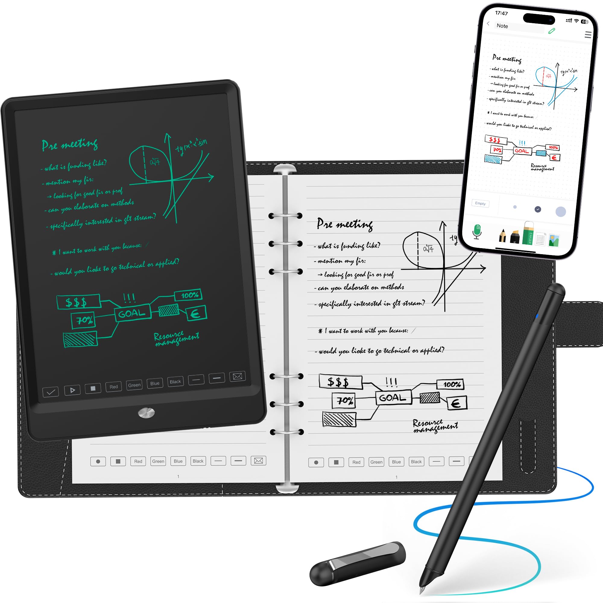 NEWYES Syncpen 3 Set, Smart Pen mit Tablet und Digitales Notizbuch &6 Refills, Echtzeit-Synchronisation& Smart Texterkennung für Student,Lehrer, Meetings, Vorlesungen oder Kreatives Arbeiten Angebot bei HelloDeals