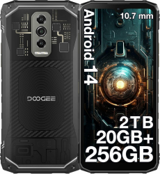 DOOGEE Blade 10 Ultra Outdoor Handy Ohne Vertrag, 20 GB + 256 GB Outdoor Smartphone, 10,7 mm ultradünn, transparente Rückseite, 5150 mAh, 6,56 Zoll HD+ 90 Hz, 50 MP, IP68/69K/NFC/GPS Blade 10 Ultra(Schwarz) Angebot bei HelloDeals