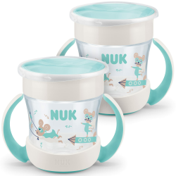 NUK Mini Magic Cup Trinklernbecher | auslaufsicherer 360°-Trinkrand | ab 6 Monaten | praktische Griffe | BPA-frei | 160 ml | neutral | 2 Stück Standard (2 Stück) Türkis Angebot bei HelloDeals