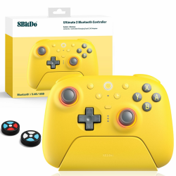 8bitdo Ultimate 2 Bluetooth Controller Für Switch 2, Switch, Windows-PC, TMR-Joystick-Update, RGB-Feuerring, Umschaltbare Hall-Effekt-Taktauslöser, Vibration, Neu Belegbare L4/R4/2-Rücktasten, Gelb Angebot bei HelloDeals