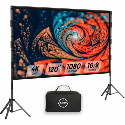 Beamer Leinwand mit Stativ 120 Zoll Outdoor – LEORFI Tragbare Projektorleinwand mit Tragetasche, Leichte Projektionsleinwand Indoor Front/Rück - Kinoleinwand 16:9 4K HD mit Katzentasche für Hinterhof 120"-275x200cm Angebot bei HelloDeals