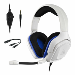 The G-LAB Korp Cobalt Gaming Headset - Stereo Mikrofon, Ultraleicht, Ultra Bass Stereo Headset - 3,5 mm Klinke für PC PS4 PS5 Xbox One Mac Nintendo Switch Tablet Smartphone (weiß) weiß Einzigartig Angebot bei HelloDeals