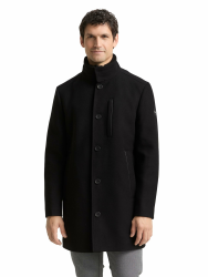 Tom Tailor Herren 2-in-1 Wollmantel mit Abnehmbarer Innenjacke 29999 - Black XL Angebot bei HelloDeals