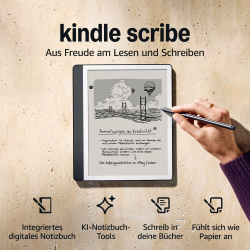 Amazon Kindle Scribe (16 GB) – Neuartiges Display mit gleichmäßigem Rahmen | Schreib einfach in Bücher und Dokumente | Mit Notizbuchzusammenfassung | Mit Premium-Eingabestift – Anthrazit Anthrazit 16GB Ohne Kindle Unlimited Angebot bei HelloDeals