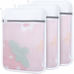 3 Stück Wäschesäcke mit Wabenstruktur, 30 x 40 cm Wäschenetz für Waschmaschine Wäschesack Waschmaschine mit Reißverschluss Wäschebeutel für Feinwäsche BH Socken Unterwäsche 3 Stück - S (30X40CM) Angebot bei HelloDeals