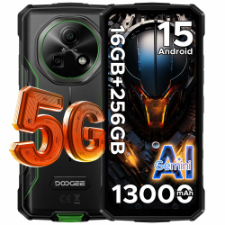 DOOGEE Fire 7 5G Android 15 Outdoor Handy Ohne Vertrag 13000mAh Dimensity 6300 256GB+16GB Outdoor Smartphone 64MP AI Kamera, 6.6" IPS Display, 3 Karten Dual 5G SIM/ IP68/ GPS/Fingerabdruck/NFC/OTG Fire 7(Grün) Angebot bei HelloDeals