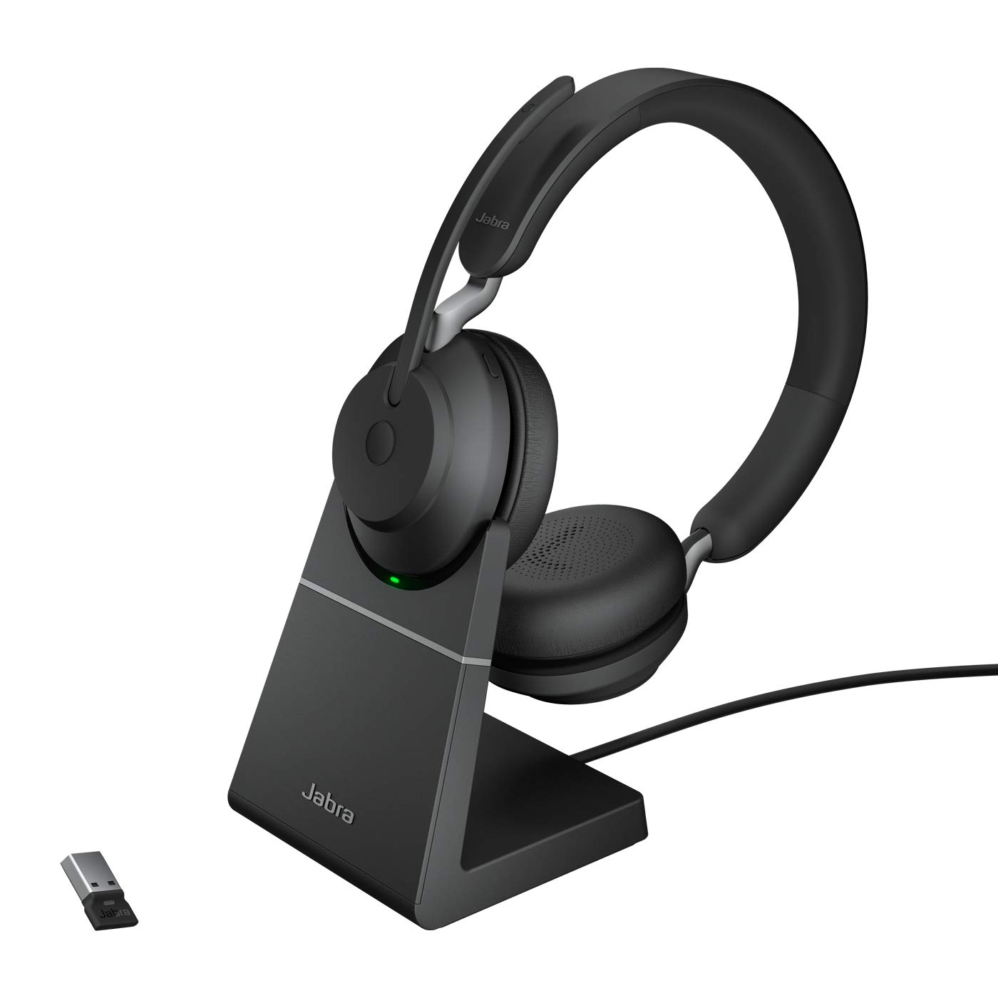 Jabra Evolve2 65 Wireless PC Headset with Charging Stand – Noise Cancelling UC Certified Stereo Headphones with Long-Lasting Battery – USB-A Bluetooth Adapter – Black Schwarz Stereo Stereo Alle Plattformen Angebot bei HelloDeals