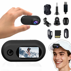 Mini Action Cam1080P und 32 GB Speicherkarte Helmkamera Motorrad Bodycam Mini ski Kamera Multifunctional Accessories Body Cam（Schwarz） Angebot bei HelloDeals