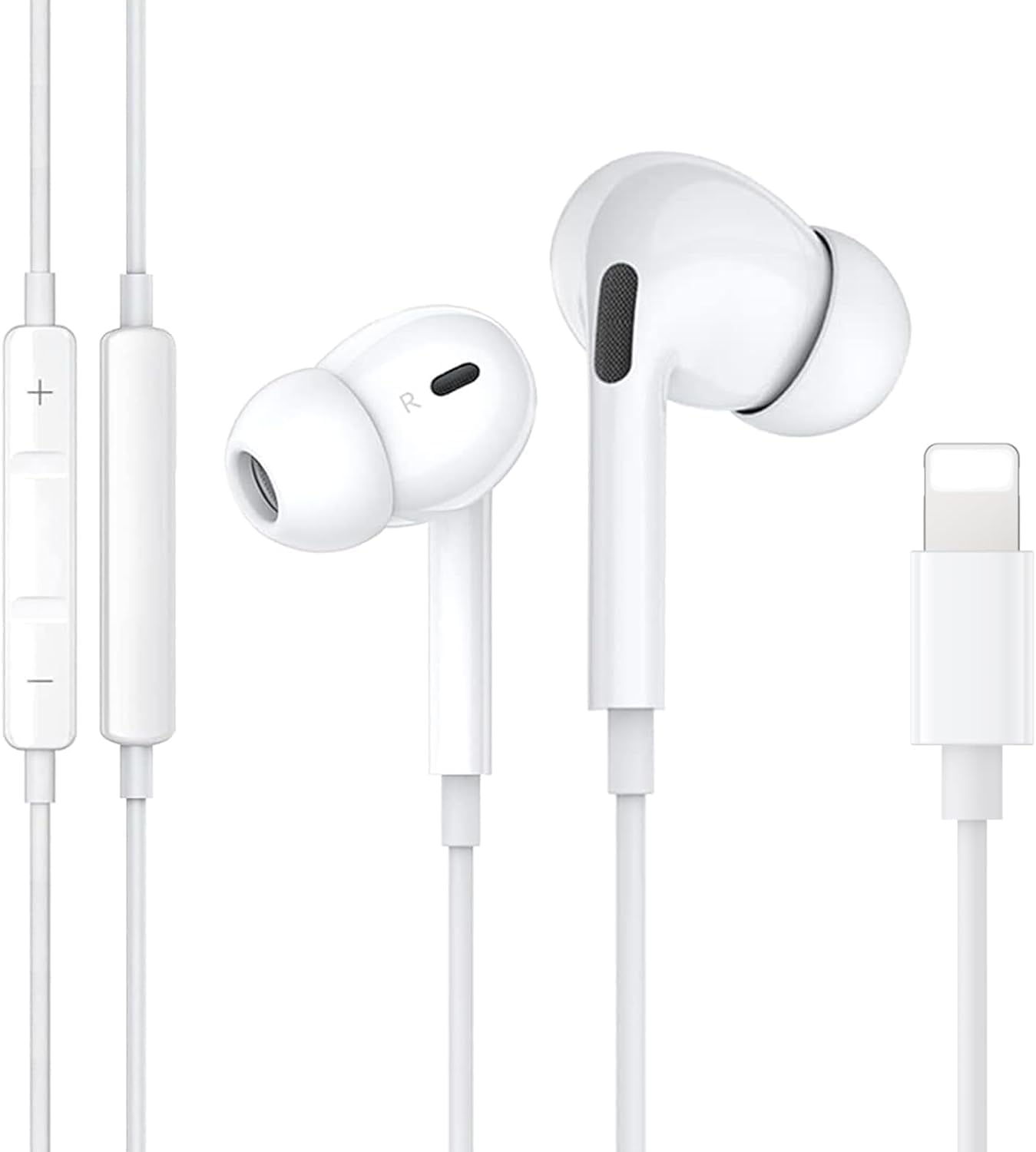 iPhone Kopfhörer mit Kabel [MFi zertifiziert]iPhone Kabel Kopfhörer/HiFi Stereo Ohrhörer mit Lightning (eingebautes Mikrofon und Lautstärkeregler) mit iPhone 14/13/12/11/SE/X/7 Unterstützt alle iOS Angebot bei HelloDeals