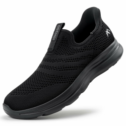 Slip On Sneaker Herren atmungsaktiv leichtgewichtig und bequem, für Freizeit, Walking, Jogging und Alltag,Minimalistisches ohne Schnürsenkel mit Mesh Outdoor Sportschuhe 1044 Alle Schwarz 43 EU Angebot bei HelloDeals