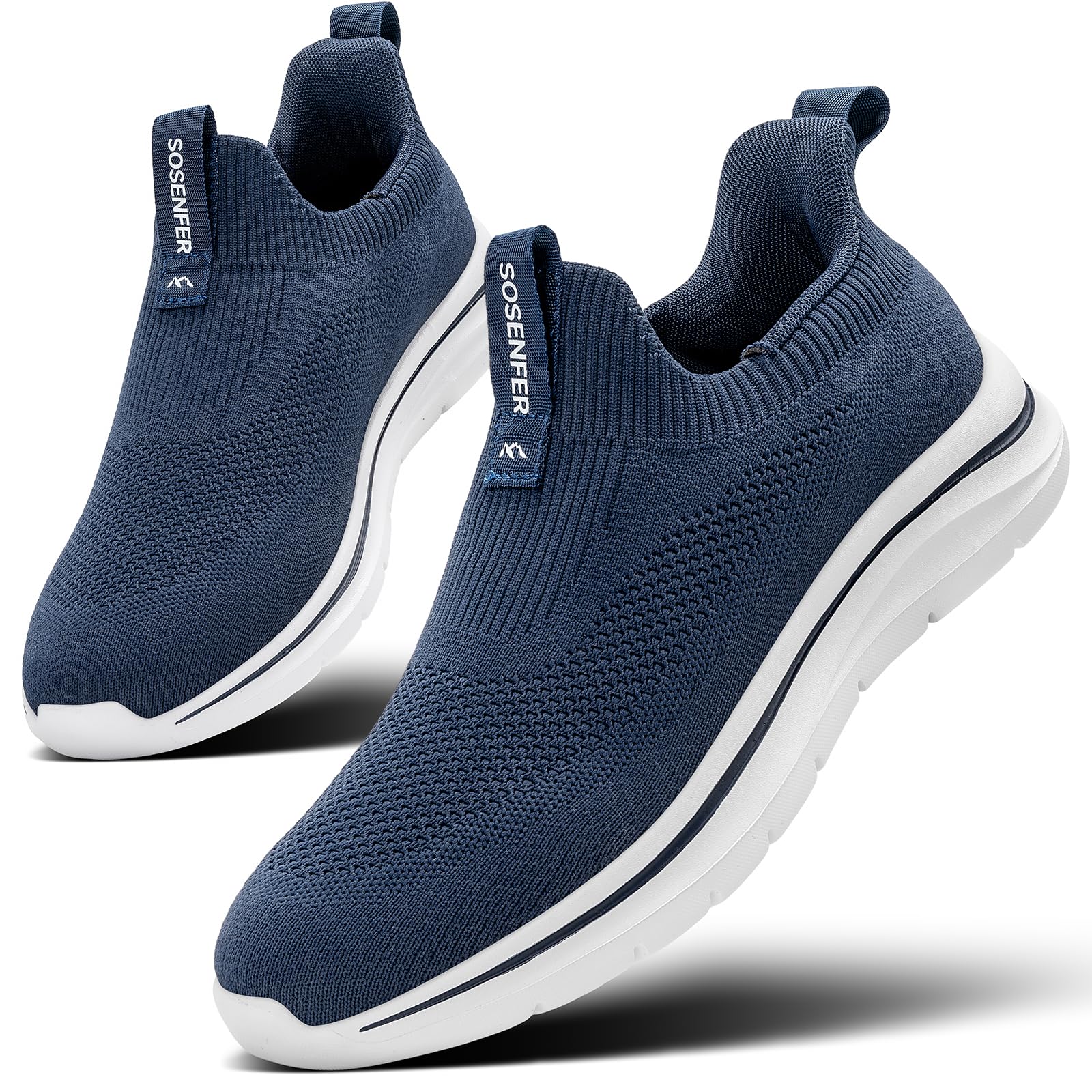 Sosenfer Slip on Sneaker Herren Atmungsaktive Schuhe ohne Schnürsenkel Turnschuhe Bequem Casual Sportschuhe Leicht Gym Walkingschuhe für Herren 1272 Dunkelblau 43 EU Angebot bei HelloDeals