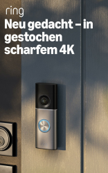 Ring Videotürklingel Pro Kabel (Wired Video Doorbell Pro, neueste Generation) | Festverdrahtet | Videotürklingel-Kamera | Retinal 4K, 10x-Zoom | 30 Tage Gratiszeitraum für Ring-Abonnement Angebot bei HelloDeals