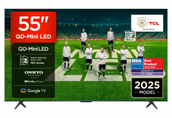 TCL 55 Zoll 55Q6C QLED Mini LED Fernseher, 4K HDR Premium, Dolby Vision IQ & Atmos, Onkyo 2.1, Smart Google TV, 144Hz Motion Clarity Pro, AMD FreeSync Premium Pro, HDMI 2.1, AirPlay 2 55 Zoll Q6C Onkyo QD-Miniled Angebot bei HelloDeals