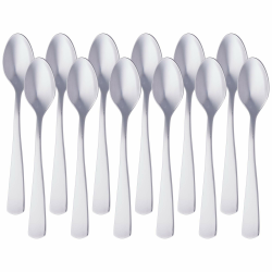 Amazon Basics Kaffeelöffel aus Edelstahl mit quadratischem Rand, 14,2 cm, 12er-Pack 12er-Pack Gerades Design Single Angebot bei HelloDeals