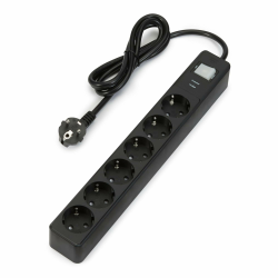 Amazon Basics Steckdosenleiste mit 6 Steckdosen, 600 Joule Überspannungsschutz, 1.4 m, Schwarz Angebot bei HelloDeals