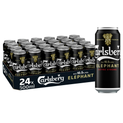 Carlsberg Elephant Extra Strong 10,5 % Vol. Dosenbier 0,5 l | 24 Starkbier Dosen in vollmundig, kräftigem Geschmack | Bier Palette Einweg (24 X 0,5 l) 500.00 ml (24er Pack) Carlsberg Elephant extra Strong 10,5% Einweg (24x0,5l Dose) Single Angebot bei HelloDeals