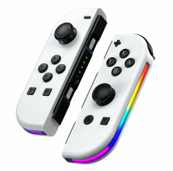 Pogriko Switch Controller, Wireless Controller für Switch/OLED/Lite mit RGB LED/6-Achsen/Vibration/Aufwachen white Angebot bei HelloDeals