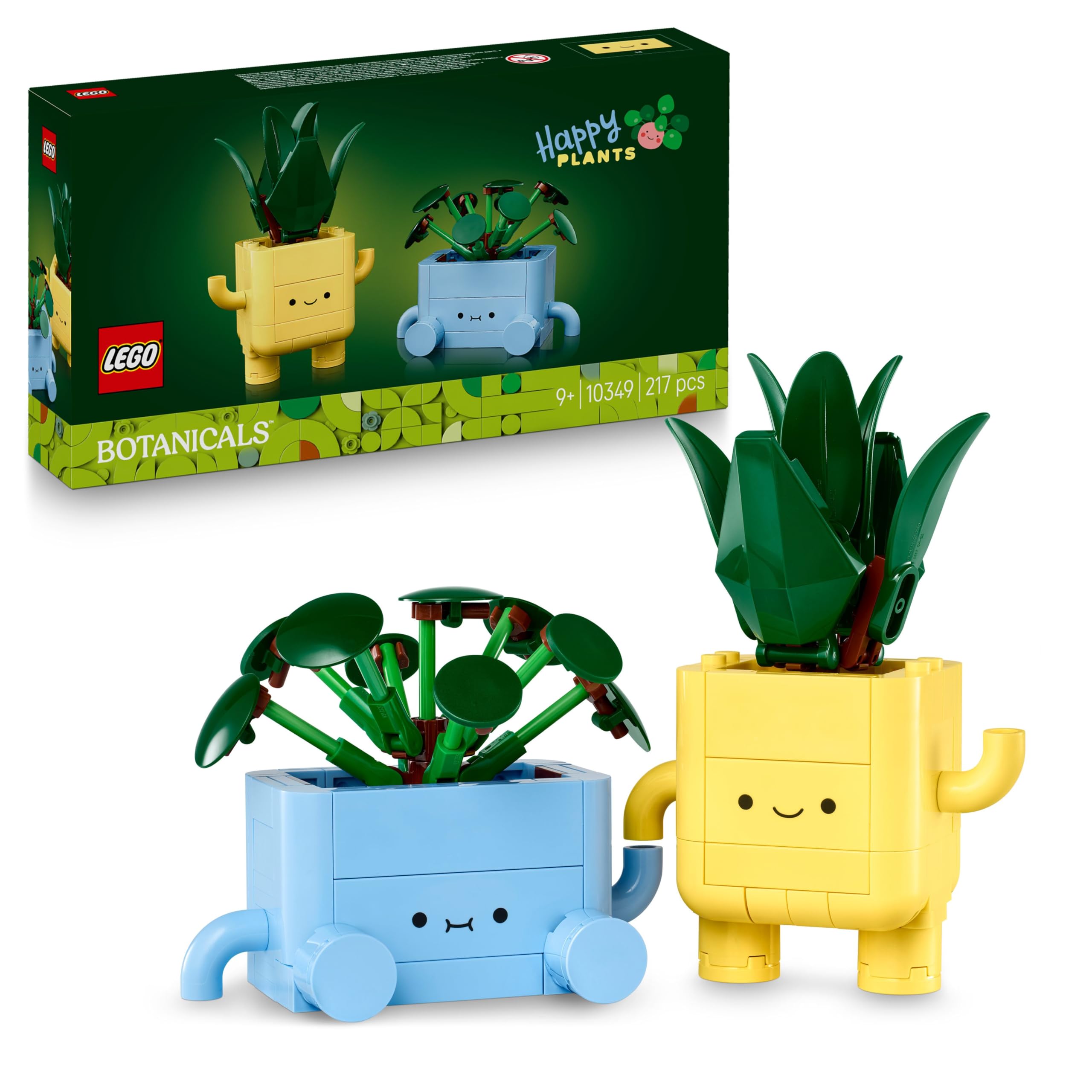 LEGO Botanicals Fröhliche Pflanzen - Spielzeug für Kinder mit 2 Kunstpflanzen, 2 bunten Blumentöpfen & austauschbaren Cartoon-Gesichtern - Geschenkidee zum Valentinstag für Mädchen ab 9 Jahren - 10349 Happy Plants 10349 Angebot bei HelloDeals