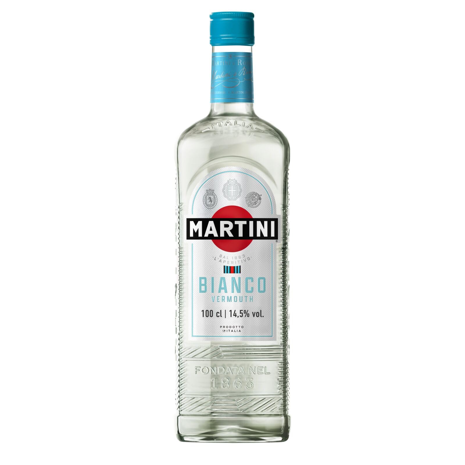 MARTINI Bianco weißer Wermut Aperitif, 14,5% vol., 100cl / 1L, italienischer Wermut angereichert mit aromatischen Kräutern und Blumen Angebot bei HelloDeals