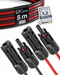 Solarkabel Verlängerung 4mm²/6mm² – 2er Set 1/2/3/5/10M – inkl. 0% MwSt. gem. § 12 Abs. 3 Ust Verbindungskabel mit MC4-Steckern – UV-beständig & langlebig für Solaranlagen 0% MWSt - 6mm² 5 Meter Angebot bei HelloDeals