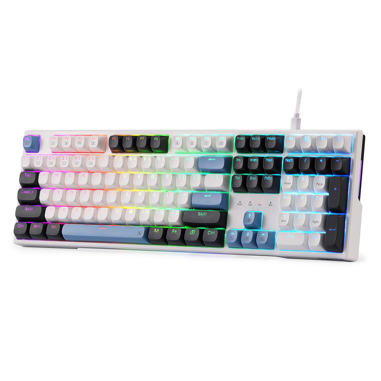 Redragon K668 Verkabelt Gasket RGB-Gaming-Tastatur, mechanische Tastatur 108 Tasten 4 Hotkeys, Hot-Swap, schallabsorbierend Schaumstoff, Tastenkappen, linearer Schalter, US-Layout QWERTY Linearer Schalter Angebot bei HelloDeals