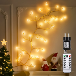Lichterkette Lichterkranz, 8 Modes Feuerwerk Baum Lichter mit Fernbedienung Timer, 288 LED DIY Künstliche Baumzweige Lichter mit Stecker, Innen Wanddeko Aesthetic Schlafzimmer Weihnachten Deko 288 LED (1 Stück) Angebot bei HelloDeals