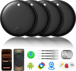 Air Tracker Smart Tags Android & iOS-4er Pack, Dual System Tracker Tagg für Apple Wo ist? & Smart Tag Android Google's Find Hub | Tracker Batterie wechselbar, (Schwarz) Angebot bei HelloDeals