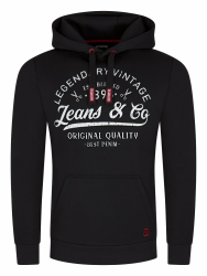 riverso Hoodie Herren Regular Fit RIVArmin Kapuzenpullover Pullover Print Beige Grün Grau Blau Navy Schwarz S M L XL XXL 3XL 4XL 5XL 3XL Schwarz Angebot bei HelloDeals