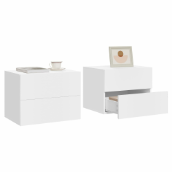 WOLTU 2er Set Nachttisch hängend, Wandregal mit Schublade,Nachtschrank Wandmontage, 40x30x30cm,Nachtkästchen zum Einhängen, schwebende Nachtkommode, modern, weiß für Schlafzimmer Wohnzimmer,NTS25ws-2 40 x 30 x 30 cm Weiß 2 Angebot bei HelloDeals
